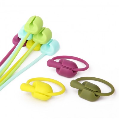 Wholesale Cable Tie Self,Printed Logo Cable Tie Belt,Reusable Silicone Rubber Twist Tie