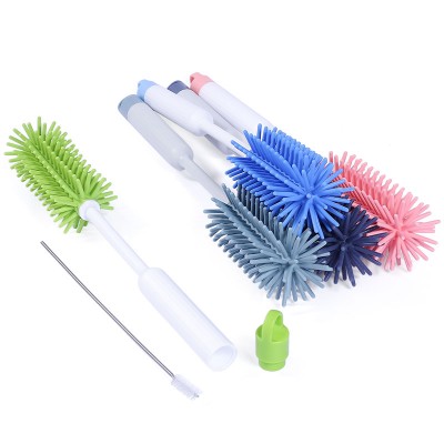 Silicon Water Baby Bottle Cleaning Brush Set,Silicone Bottle Sponge Brush Cleaner