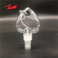 Hot Sale Pocket Plastic Bottle Portable Hand Sanitizer Bottle 50ml PETG Heart-shaped Spray Bottle With Hook